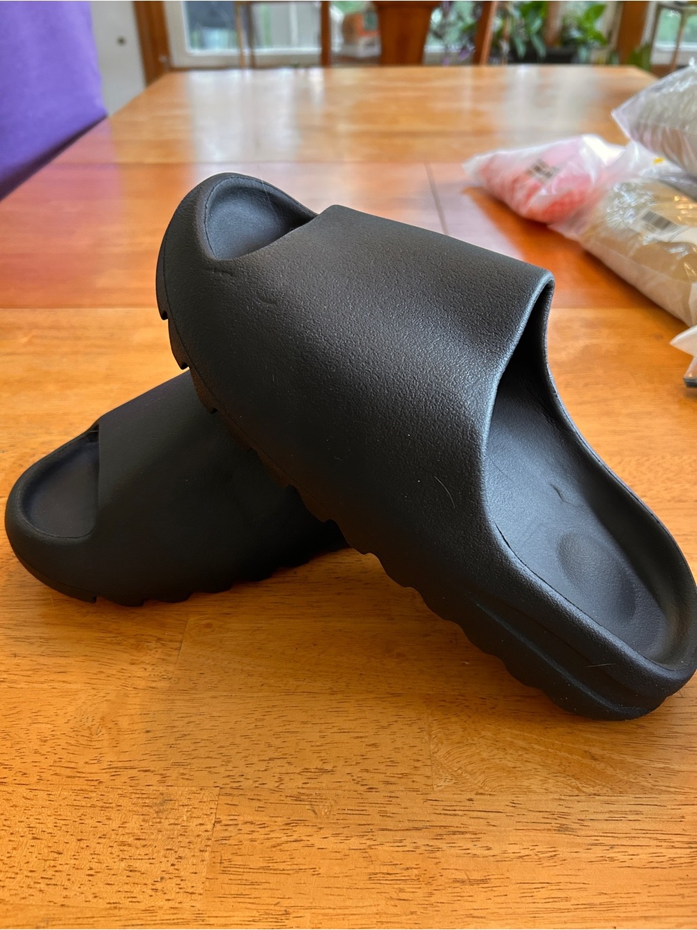 Men's Black Foam Slide Sandals - Cushioned Slip-On Comfort